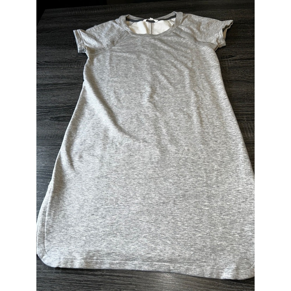 Athleta T Shirt Dress Womens Medium Gray Athleisure Lounge Casual Activewear
